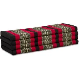 (B-Ware) Nr. 720 Kapok Klappmatratze, 140 cm breit, Classic (Schwarz/Elefanten)