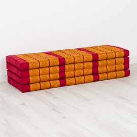 #Kapok Klappmatratze, 140 cm breit, Classic (Rot/Gelb)