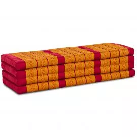 Kapok Klappmatratze, 140 cm breit, Classic (Rot/Gelb)
