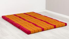 #Kapok Klappmatratze, 140 cm breit, Classic (Rot/Gelb)