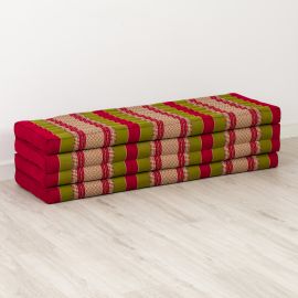 Kapok Klappmatratze, 140 cm breit, Classic (Rot/Grün)