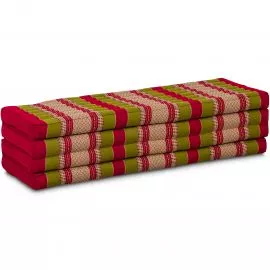 Kapok Klappmatratze, 140 cm breit, Classic (Rot/Grn)