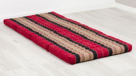 Kapok Klappmatratze, 80 cm breit, Classic (Rot/Schwarz)