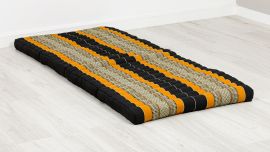 Kapok Klappmatratze, 80 cm breit, Classic (Schwarz/Orange)