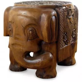 Massivholzhocker  krftiger Elefant 40Kg