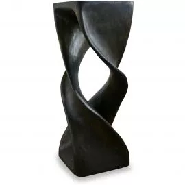 Massivholzs�ule, doppelt gedreht SCHWARZ (76�cm H�he)