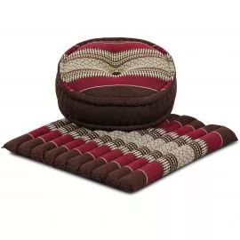 Kapok Meditationskissen Set L (Weinrot)