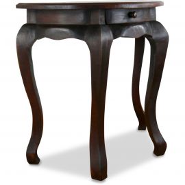 Halbrunder, asiatischer Tisch mit Schublade  (extra hoch)