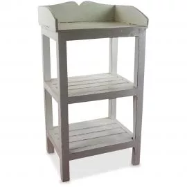 Balinesisches Regal, 3 Fcher mit Rand, wei