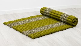 Kapok Rollmatte, 110 cm breit (Grün/Elefanten)