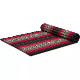 Kapok Rollmatte, 110 cm breit (Schwarz/Elefanten)