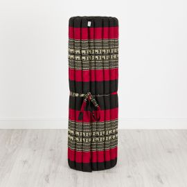 Kapok Rollmatte, 110 cm breit (Schwarz/Elefanten)