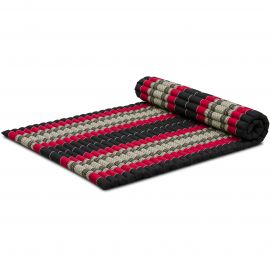 Kapok Rollmatte, 110 cm breit (Schwarz/Rot)