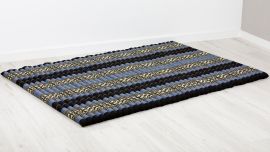 #Kapok Rollmatte, 145 cm breit (Blau/Elefanten)