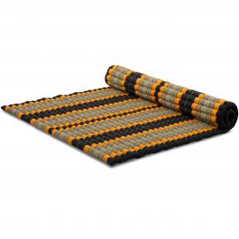 Kapok Rollmatte, Thaimatte, Gr. XL  schwarz/orange