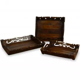 Groes, asiatisches Tablettset aus Massivholz