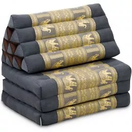 Kapok Thaikissen 3 Auflagen, Deluxe (Grau/Elefanten Seide)