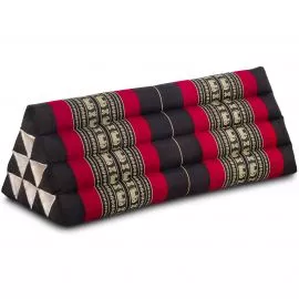 Kapok Dreieckskissen breit (Schwarz/Elefanten)