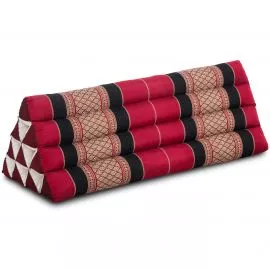 Kapok Dreieckskissen breit (Rot/Schwarz)