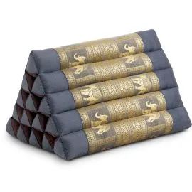 Kapok Dreieckskissen hoch, Deluxe (Grau/Elefanten Seide)