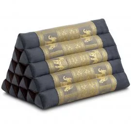 Kapok Dreieckskissen hoch, Deluxe (Grau/Elefanten Seide)