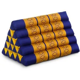 Kapok Dreieckskissen hoch, Classic (Blau/Gelb)