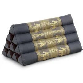 Kapok Dreieckskissen, Deluxe (Grau/Elefanten Seide)