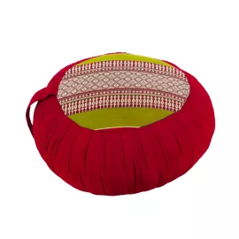 Kapok Zafukissen mit Falten (Rot/Grn)