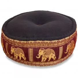 Kapok Zafukissen gro, Deluxe (Dunkelbraun/Hellbraun/Elefanten Seide)