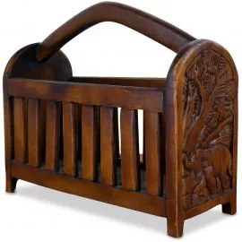 Zeitungshalter *Elefantenschnitzerei* H: 38cm/ L: 45cm/ B: 17cm