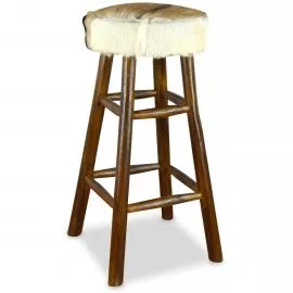 Ziegenfell Barhocker, braun-wei, aus Java (Indonesien)
