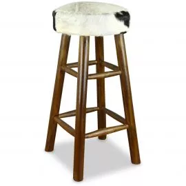 Ziegenfell Barhocker, schwarz-wei, aus Java (Indonesien)