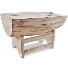 Tisch-Fass aus Bali, klappbar, Nr. 23 (Whitewash)