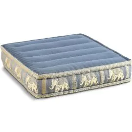 Kapok Bodensitzkissen, Deluxe (Grau/Elefanten Seide)