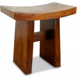 Geschwungener Hocker aus Bali, Indonesien (Braun)