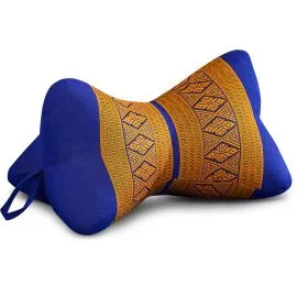 Kapok Knochenkissen (Blau/Gelb)