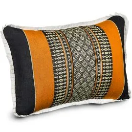 Kapok Dekokissen (Schwarz/Orange)
