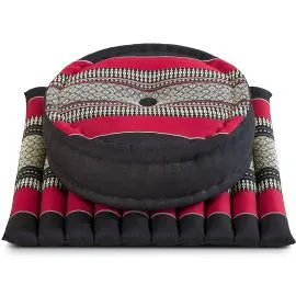 Kapok Meditationskissen Set L (Schwarz/Rot)