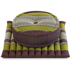 Kapok Meditationskissen Set L (Braun/Gr�n)
