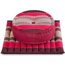 Kapok Meditationskissen Set L (Rubinrot)
