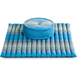 Kapok Meditationskissen Set XL (Hellblau)