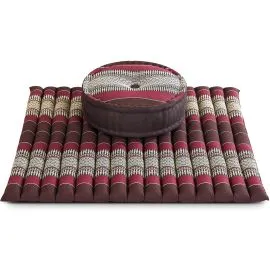Kapok Meditationskissen Set XL (Weinrot)