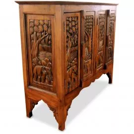 Massives Sideboard mit thailndischen Elefantenschnitzereien, Nr.12