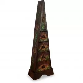 Schubladenkommode „Pyramide“ aus Bali, 100 cm hoch (Braun)