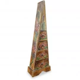 Schubladenkommode „Pyramide“ aus Bali, 100 cm hoch (Natur)