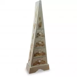Schubladenkommode „Pyramide“ aus Bali, 100 cm hoch (Wei)