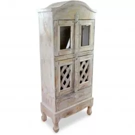 Balinesischer 4 triger Schrank mit 1 Schublade, whitewash, Nr.225