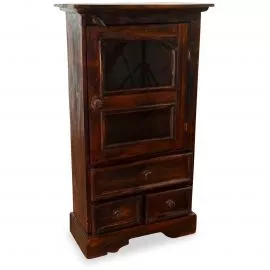 Balinesische Vitrine mit drei Schubladen in der Farbe braun, Nr.231
