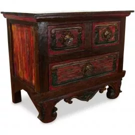 Teak-Kommode aus altem, dunklen recyceltem Teakholz aus Java, Nr.234