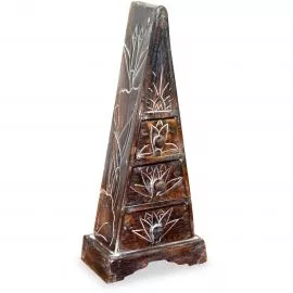 Schubladenkommode „Pyramide“ aus Bali, 50 cm hoch (Dunkelbraun)